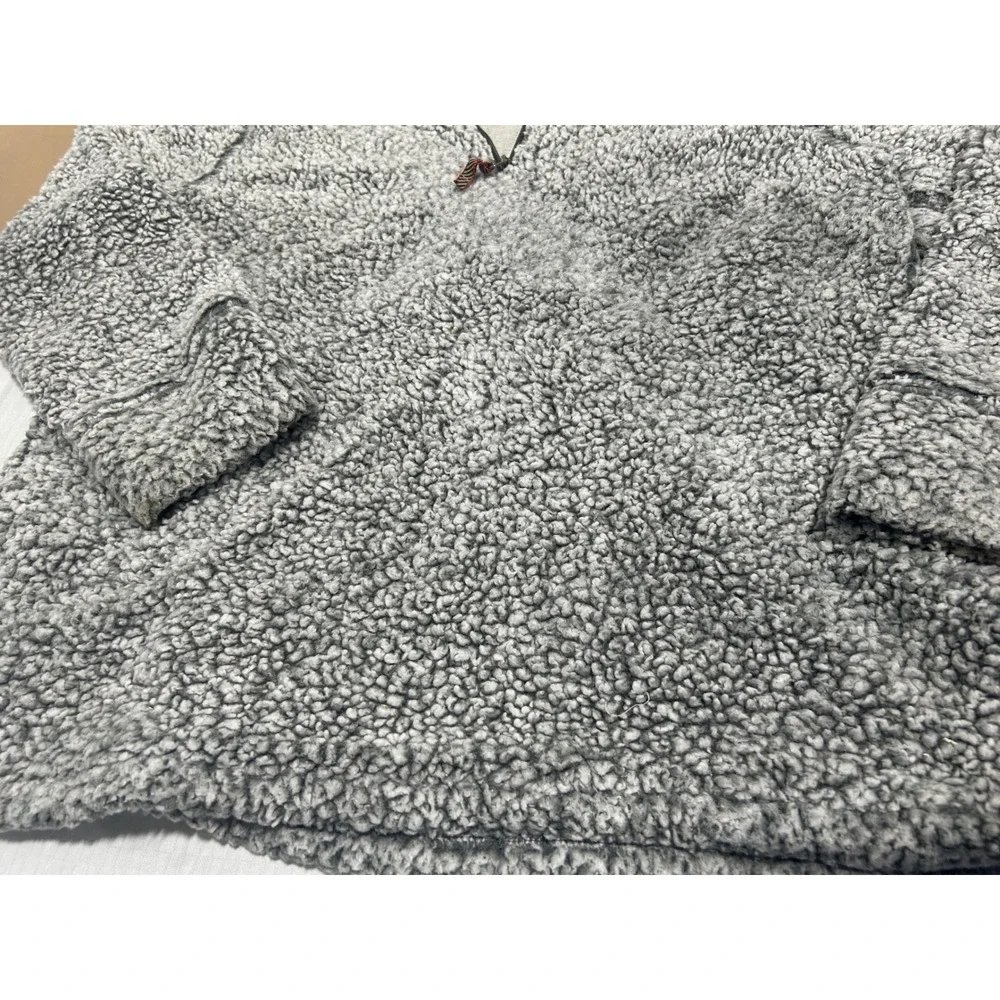 Weatherproof Vintage Mens Gray Sherpa Fleece Quarter Zip Pullover‎ Sweater